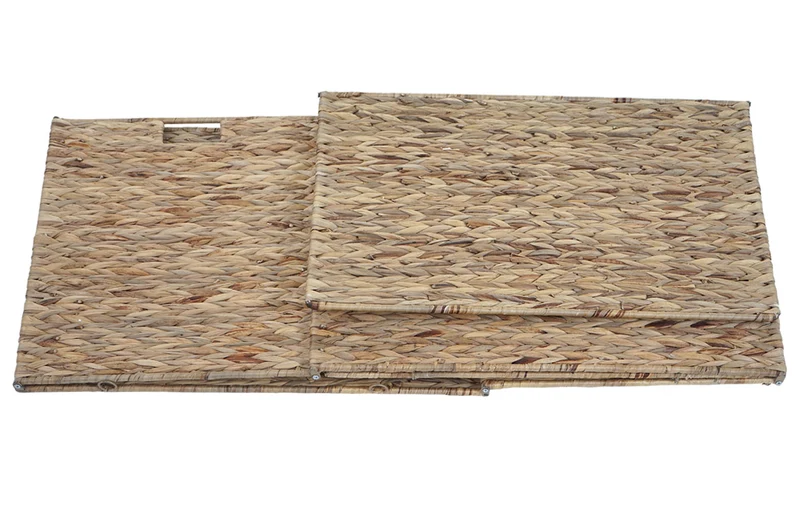 Panier à linge coffre de rangement 2 compartiments jacinthe d'eau 50x60x43cm 129L 04_0003774
