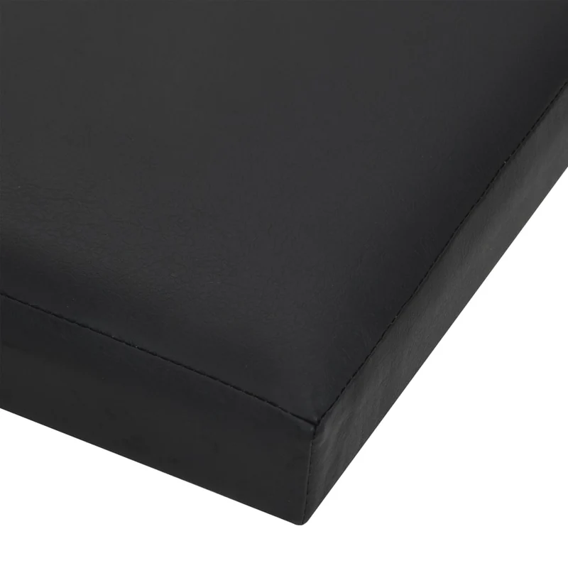 Tabouret assise pouf de rangement pliable en PVC noir DEC026352