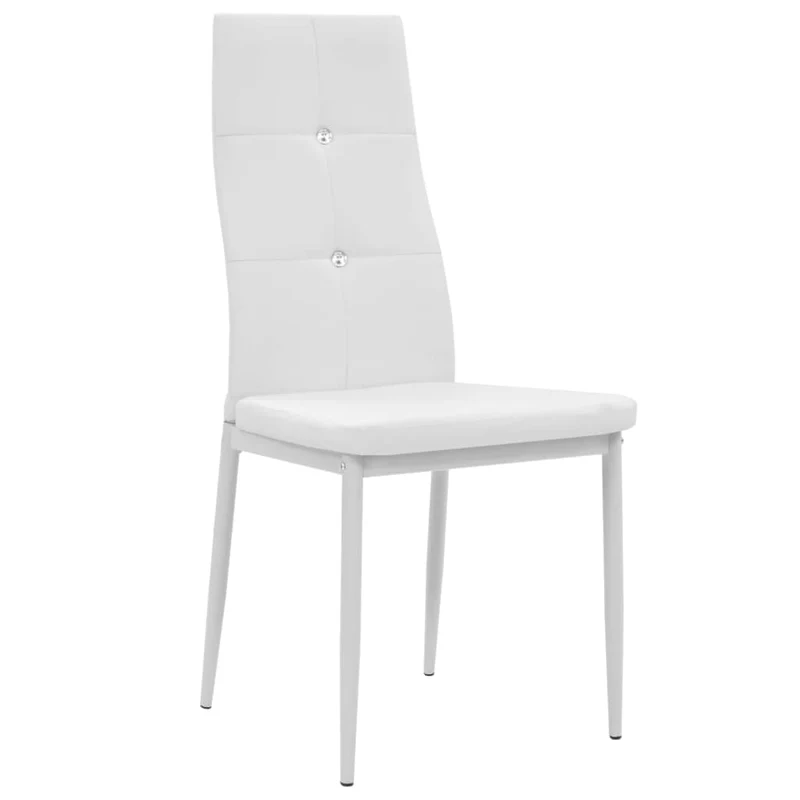 Lot de 4 chaises de salle à manger cuisine design élégant synthétique blanc CDS021252