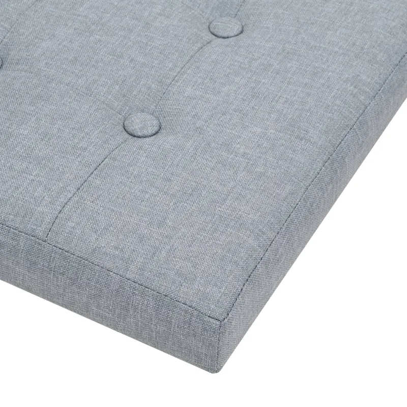 Tabouret assise pouf avec espace de rangement pliable en MDF et faux lin gris DEC026346