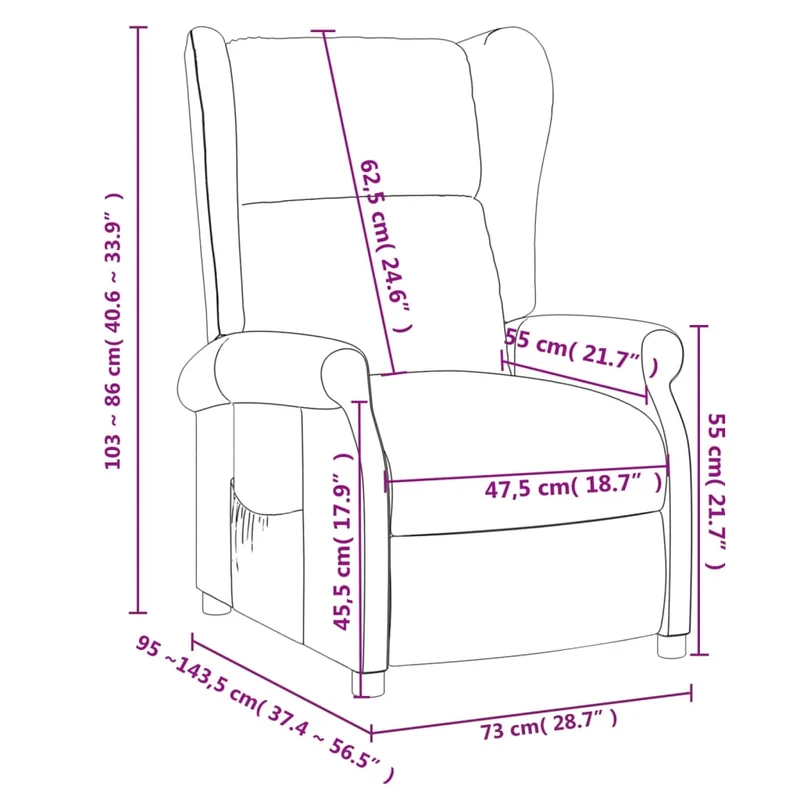 Fauteuil relax TV rembourrage confortable en tissu gris DEC027952