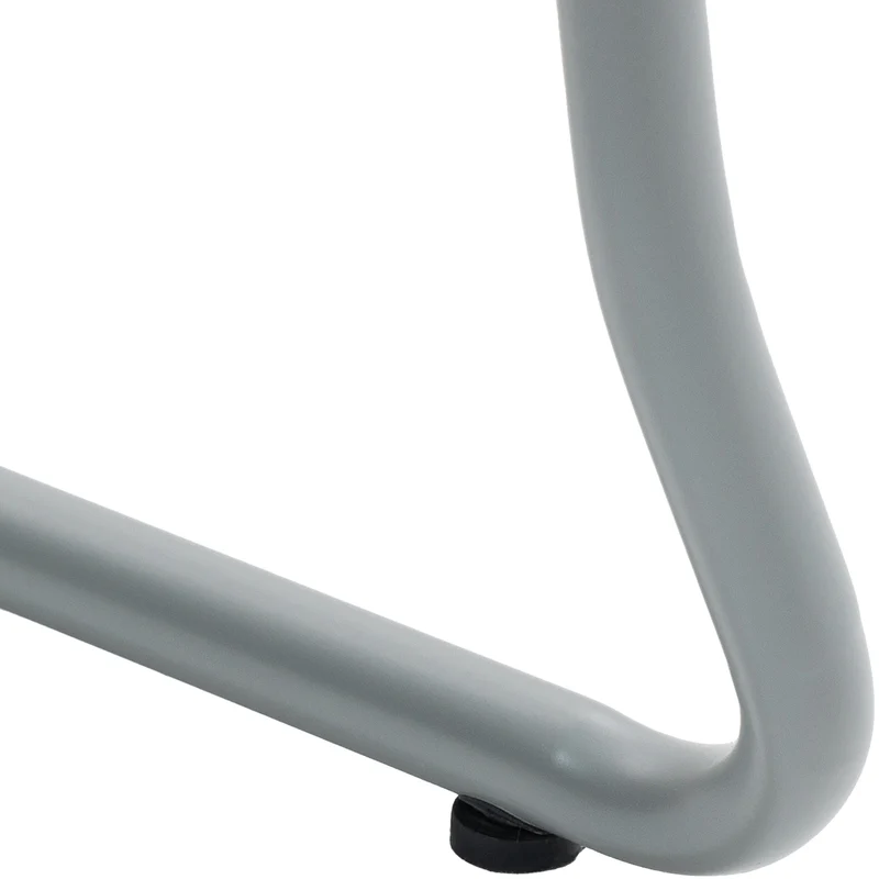 Lot de 2 chaises visiteur conférence bureau salle à manger empilable en plastique gris et métal 10_0007397