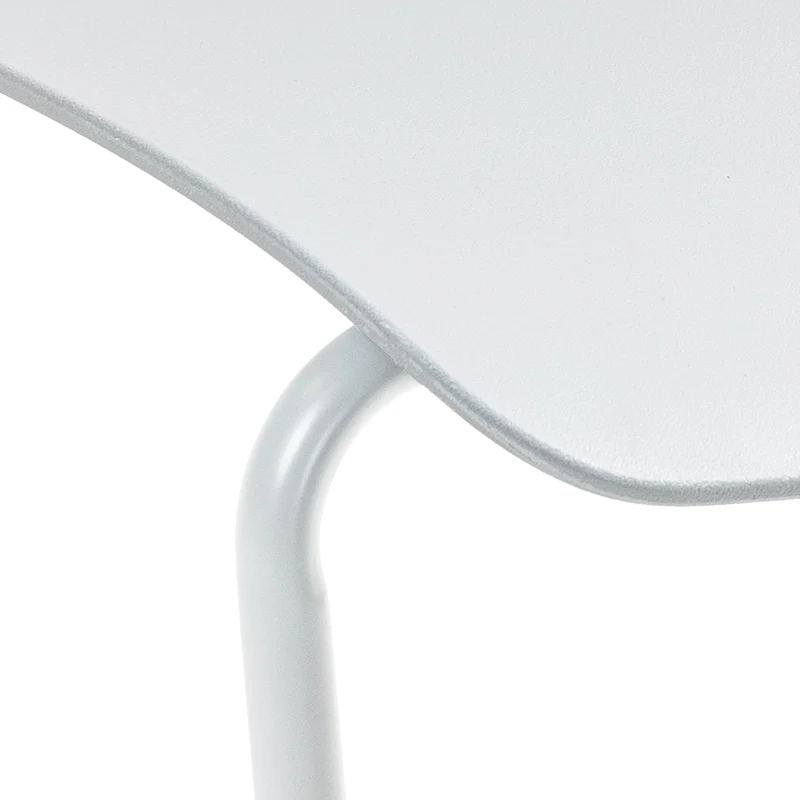 Lot de 2 chaises visiteur conférence bureau salle à manger empilable en plastique blanc et métal 10_0007348