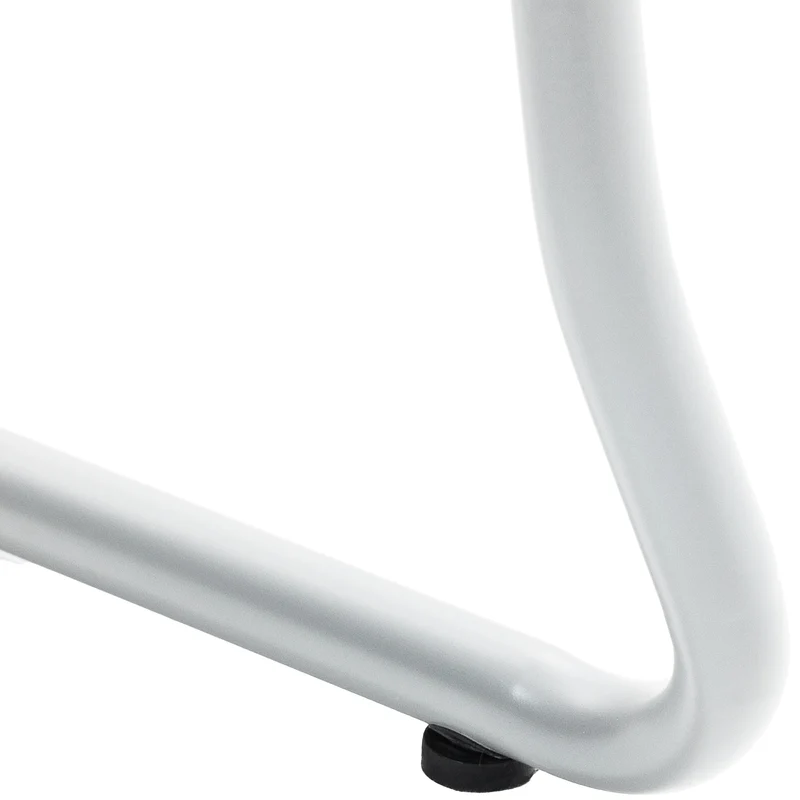 Lot de 2 chaises visiteur conférence bureau salle à manger empilable en plastique blanc et métal 10_0007348