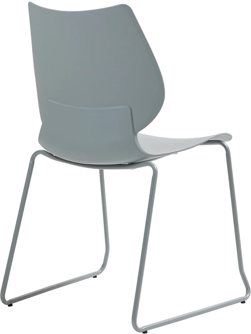 Chaise grise au design épuré – Style contemporain plastique gris cadre métal gris 10_0008267