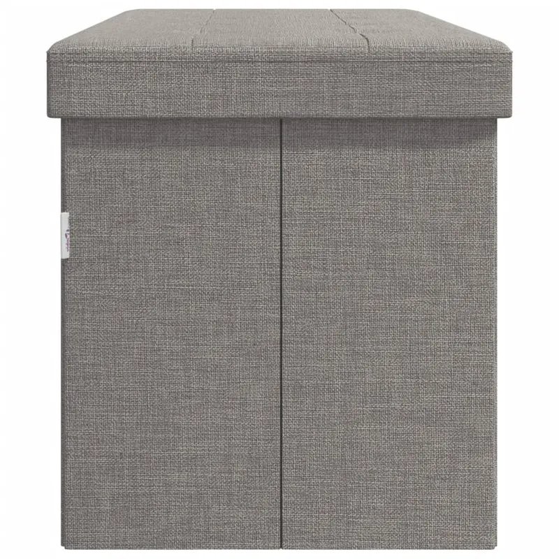 Banc banquette de rangement pliable en tissu gris DEC024789