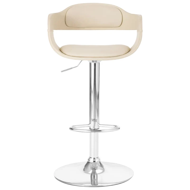 Tabouret de bar x1 chaise haute avec dossier en PVC blanc et métal DEC029448