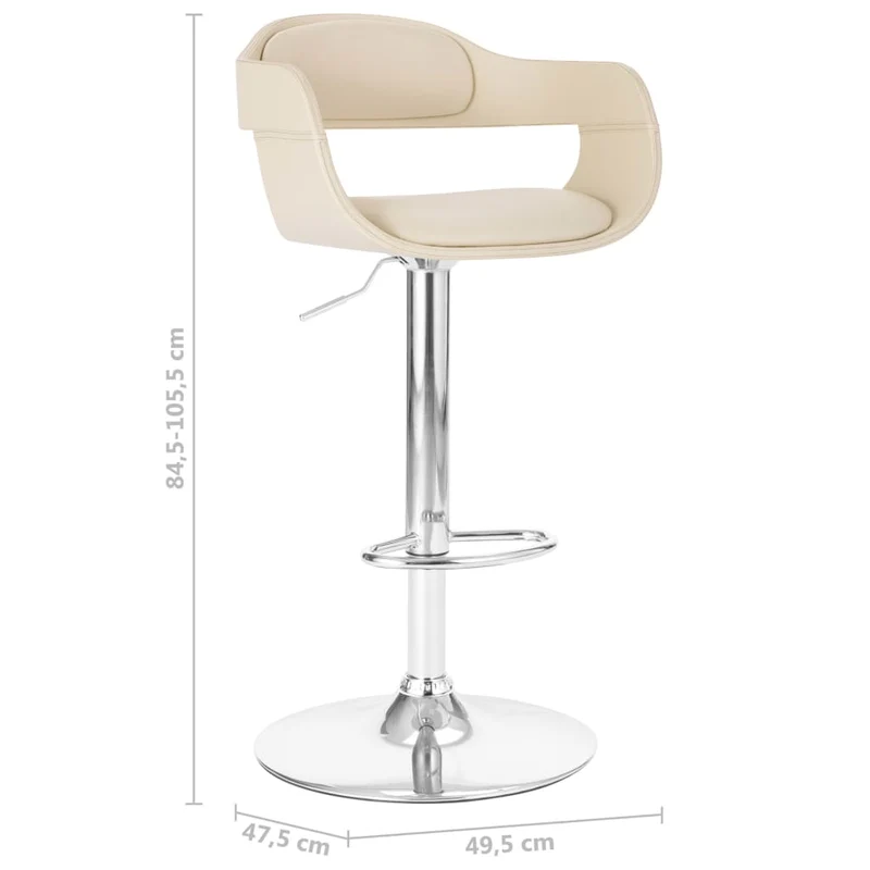 Tabouret de bar x1 chaise haute avec dossier en PVC blanc et métal DEC029448