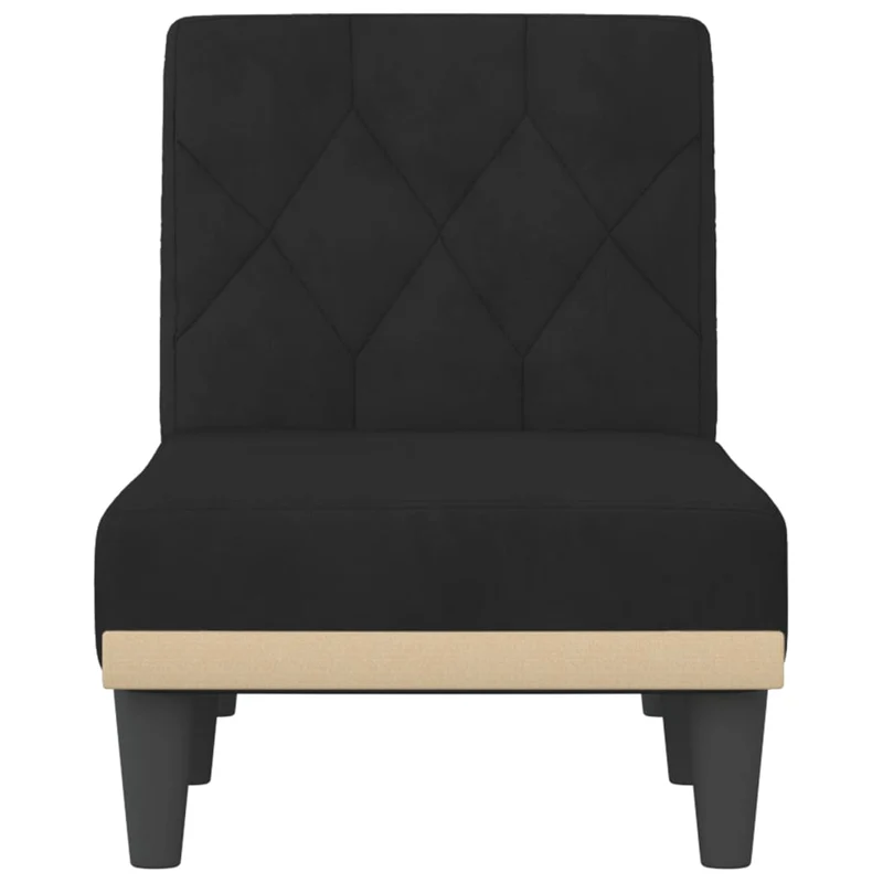 Méridienne chaise longue pour intérieur trois positions convertibles en velours noir DEC026217
