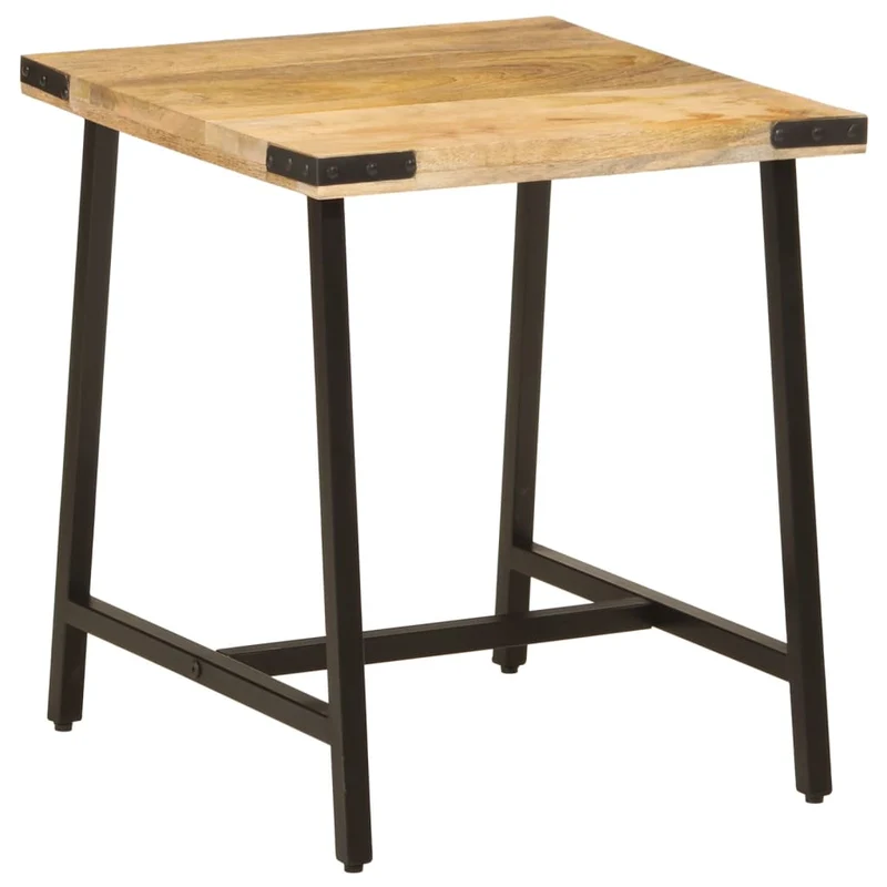 Table d’appoint 45 x 45 x 50 cm en bois massif de manguier et fer DEC032570