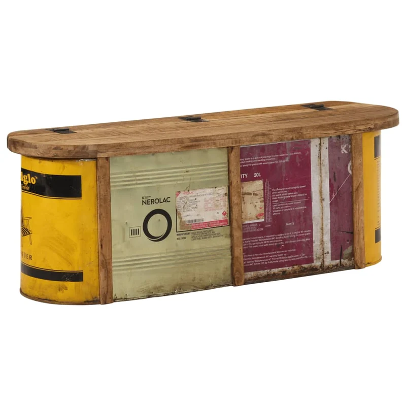 Banquette avec espace de rangement 120 x 30 x 40 cm en bois de récupération multicolor DEC024670