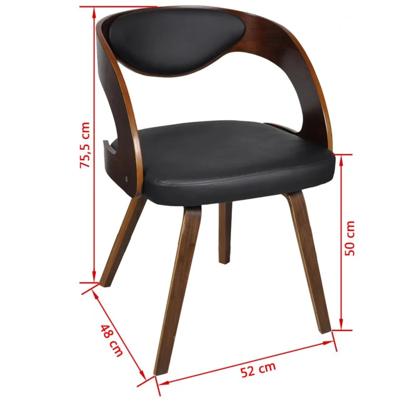 Lot de 2 chaises de salle à manger cuisine design moderne synthétique marron CDS020707