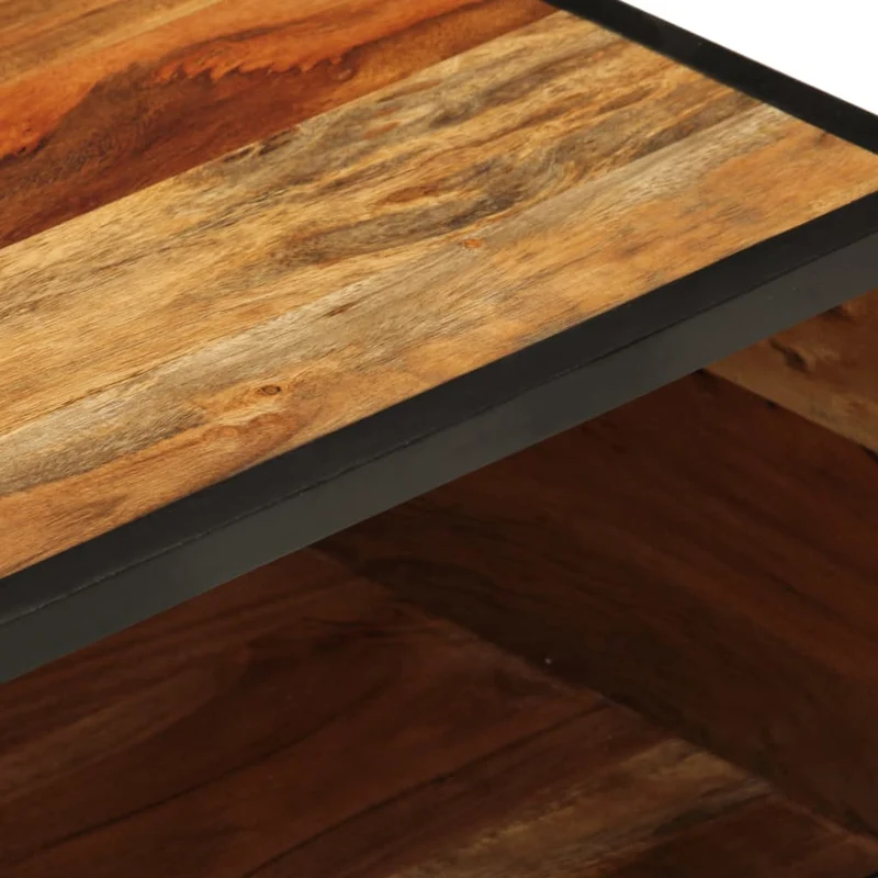 Table de chevet table d'appoint 35 x 35 x 20 cm bois massif d'acacia et fer DEC032562
