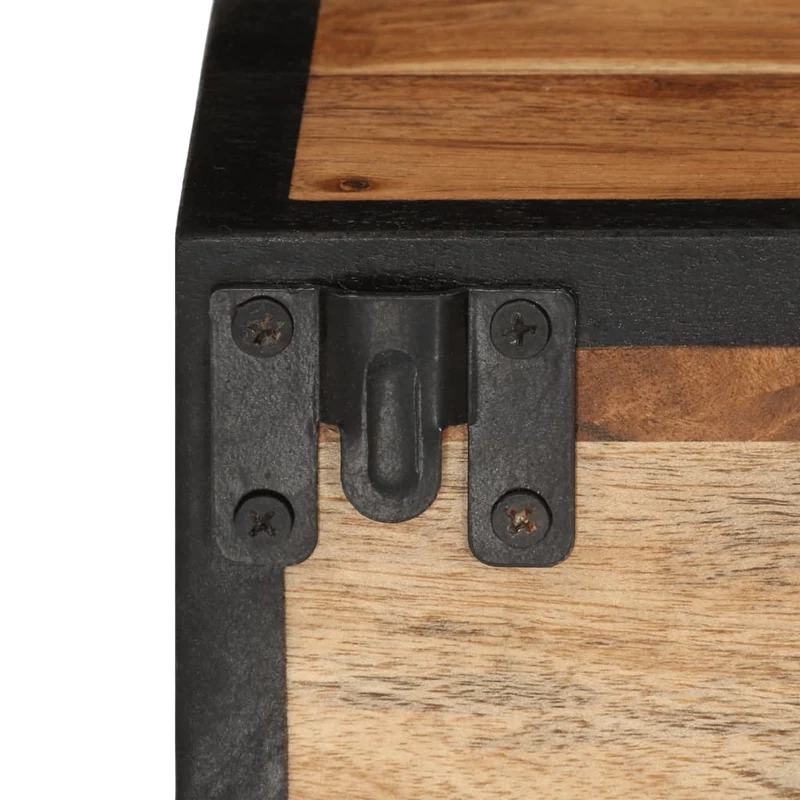 Table de chevet table d'appoint 35 x 35 x 20 cm bois massif d'acacia et fer DEC032562