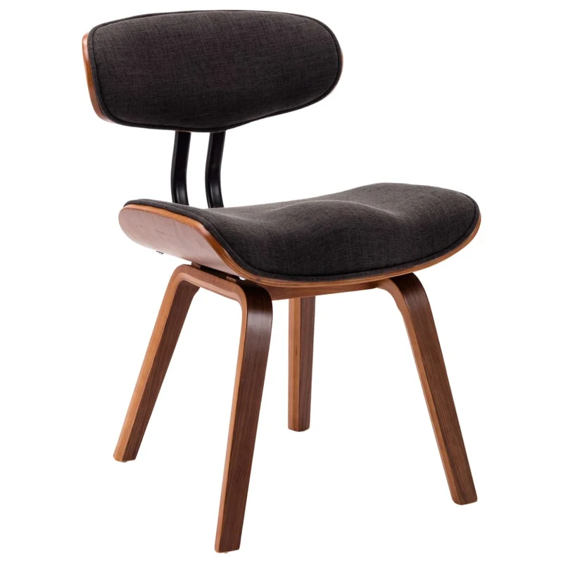 Lot de 6 chaises de salle à manger cuisine design intemporel bois courbé et tissu gris CDS022394