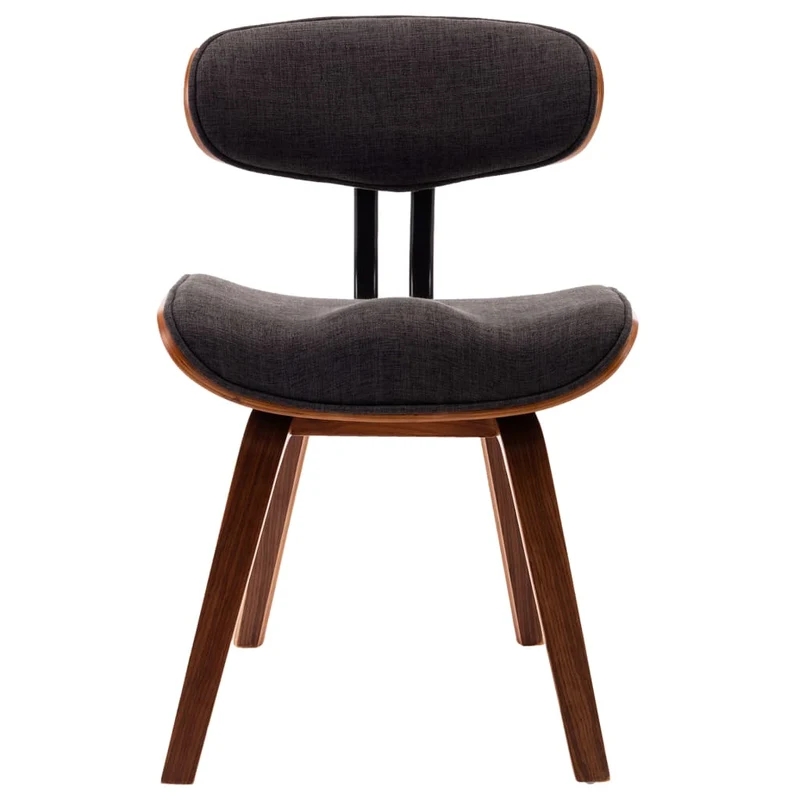 Lot de 6 chaises de salle à manger cuisine design intemporel bois courbé et tissu gris CDS022394