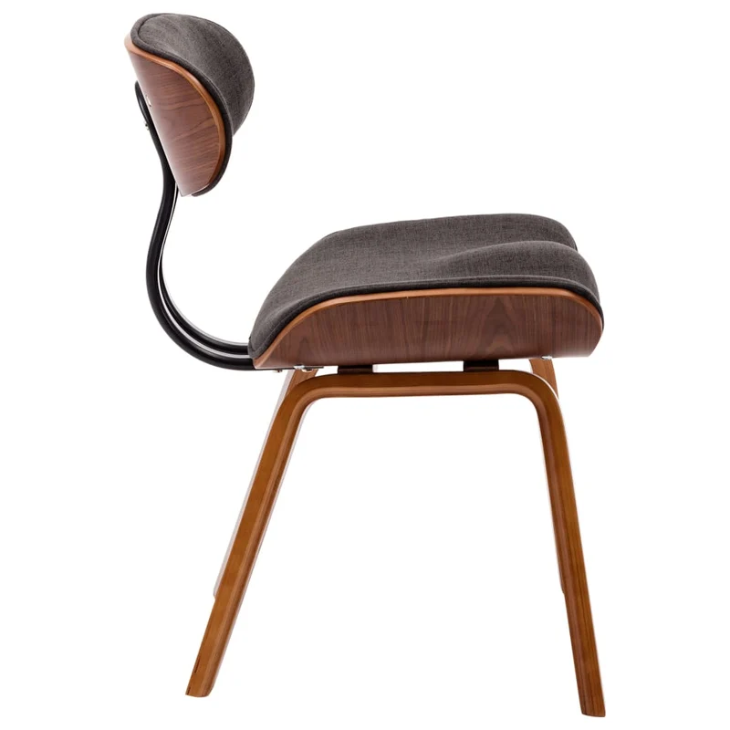 Lot de 6 chaises de salle à manger cuisine design intemporel bois courbé et tissu gris CDS022394