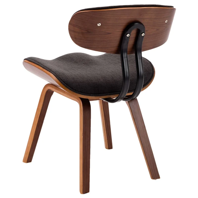 Lot de 6 chaises de salle à manger cuisine design intemporel bois courbé et tissu gris CDS022394
