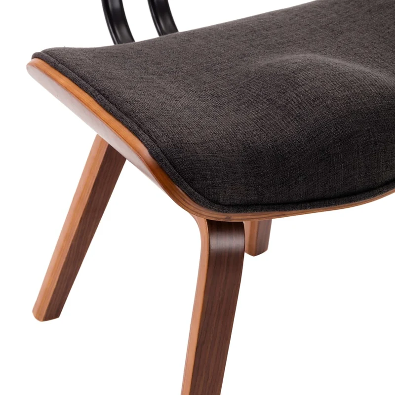 Lot de 6 chaises de salle à manger cuisine design intemporel bois courbé et tissu gris CDS022394