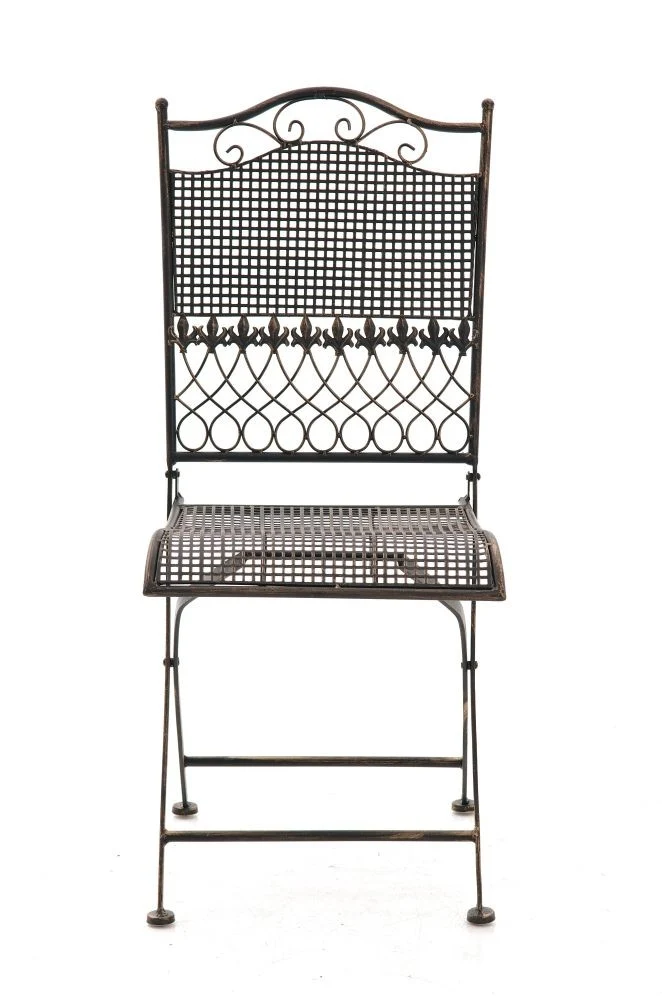 Chaise de jardin en fer forgé bronze vieilli MDJ10021