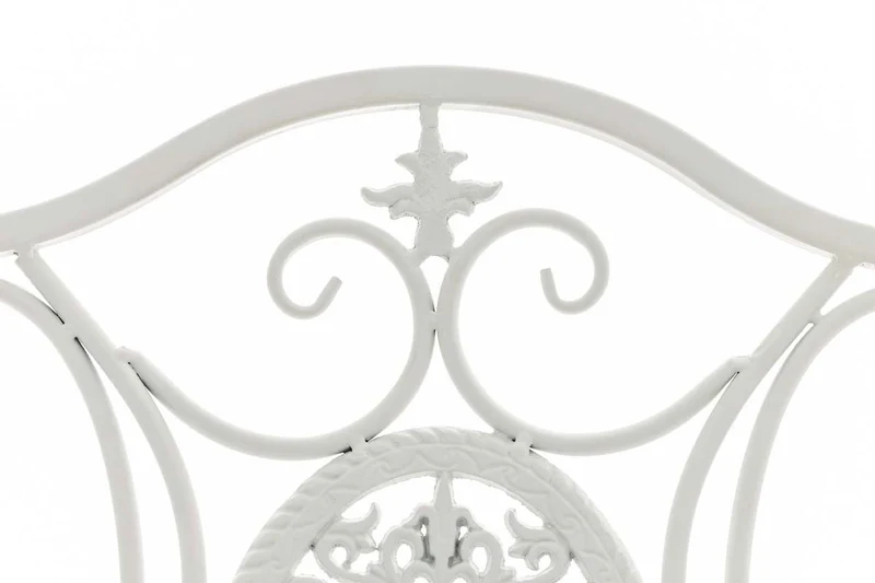 Chaise de jardin balcon terrasse design rustique pliable en métal blanc 10_0003036