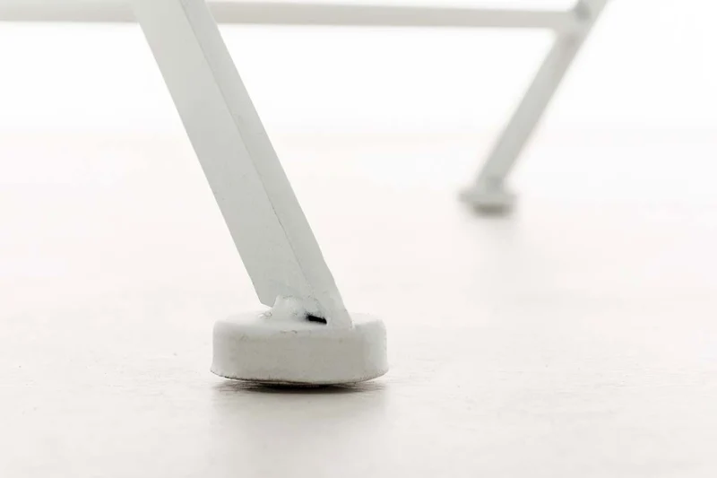 Chaise de jardin balcon terrasse design rustique pliable en métal blanc 10_0003036