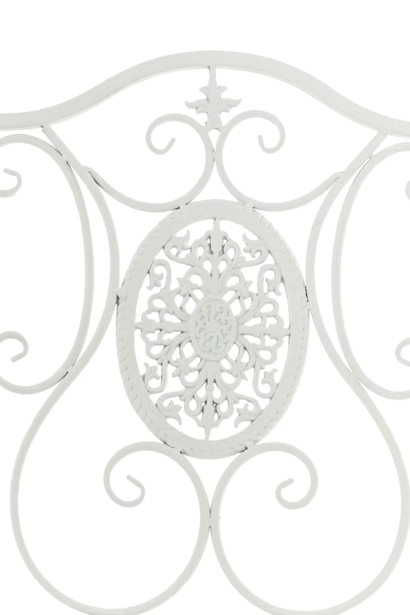 Lot de 2 chaises de jardin balcon terrasse design rustique pliable en métal blanc 10_0002876