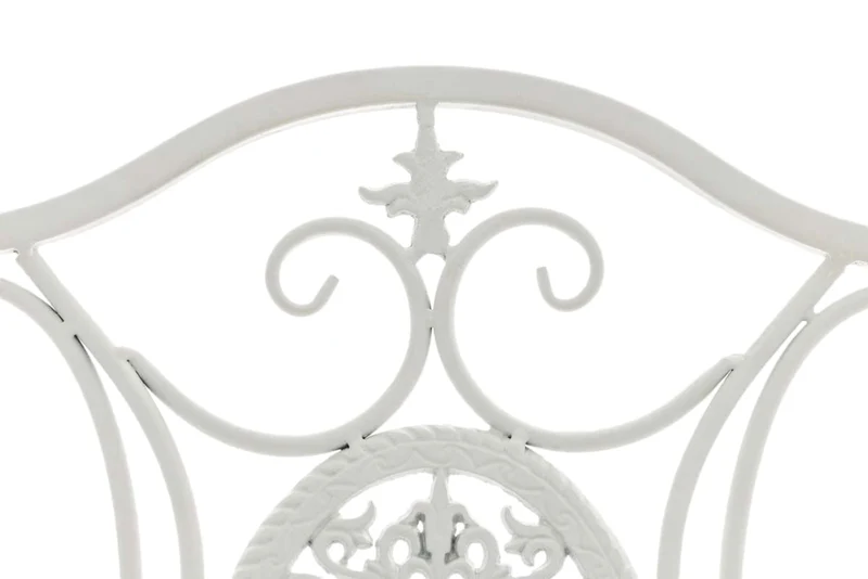 Lot de 2 chaises de jardin balcon terrasse design rustique pliable en métal blanc 10_0002876