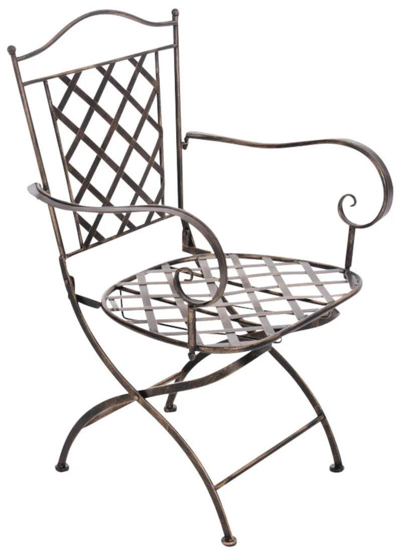 Lot de 2 chaises de jardin Adara Fer galvanisé métal bronze 10_0002854