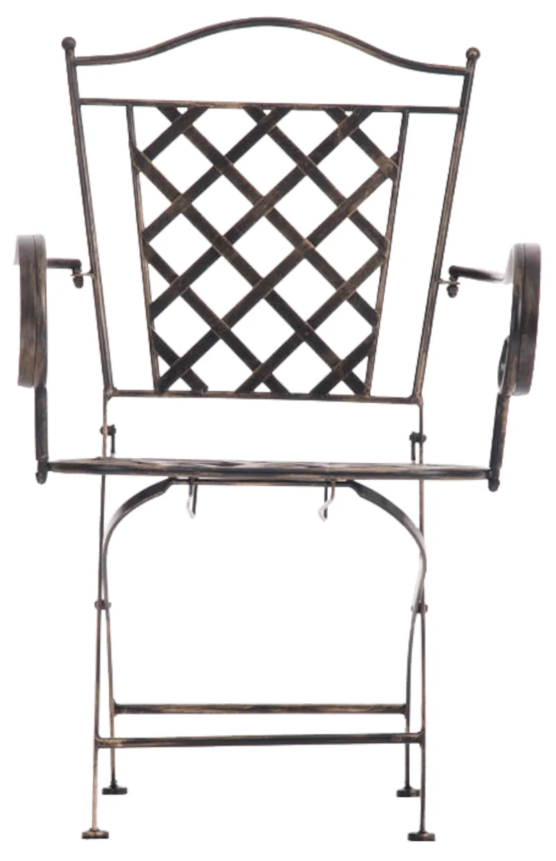 Lot de 2 chaises de jardin Adara Fer galvanisé métal bronze 10_0002854