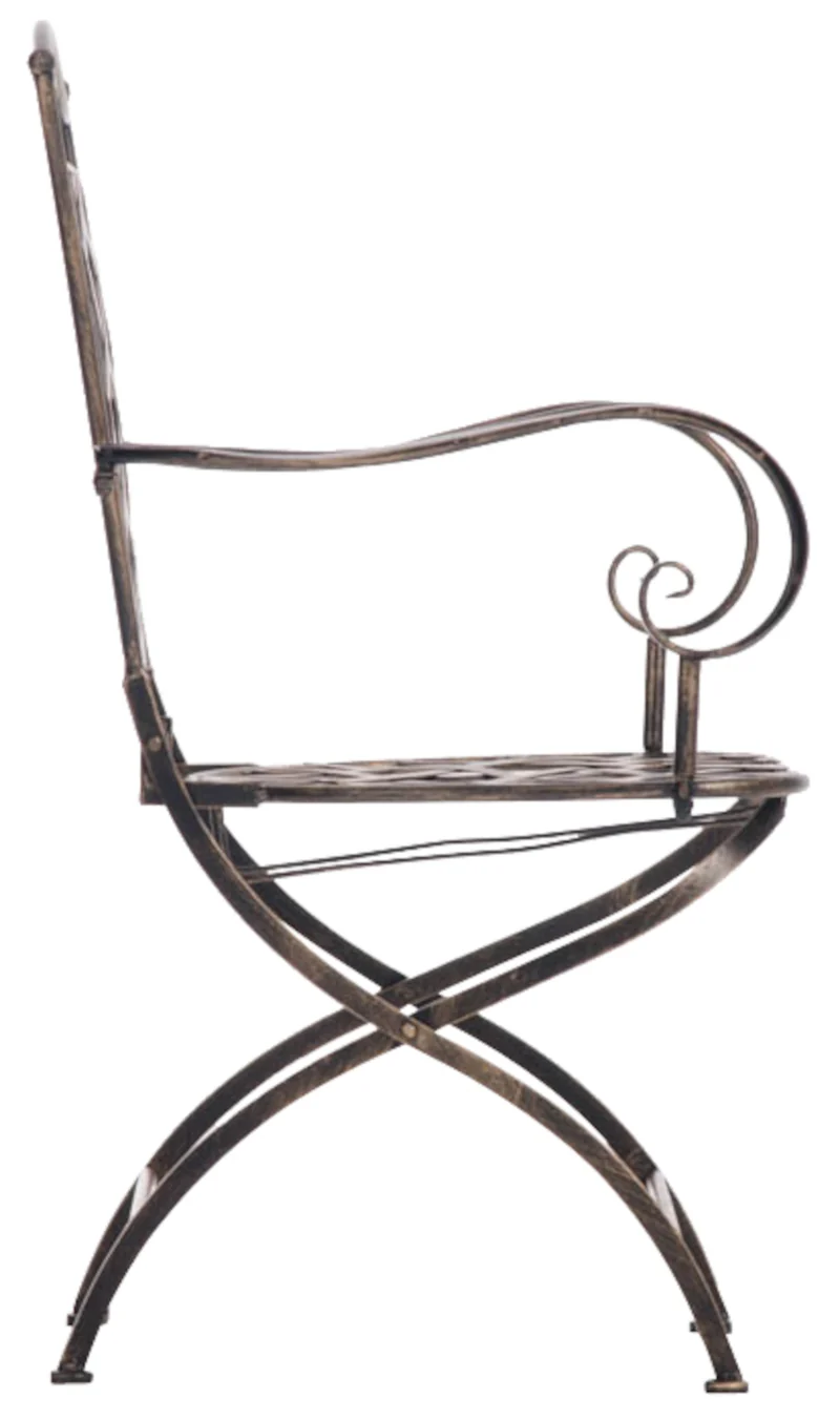 Lot de 2 chaises de jardin Adara Fer galvanisé métal bronze 10_0002854