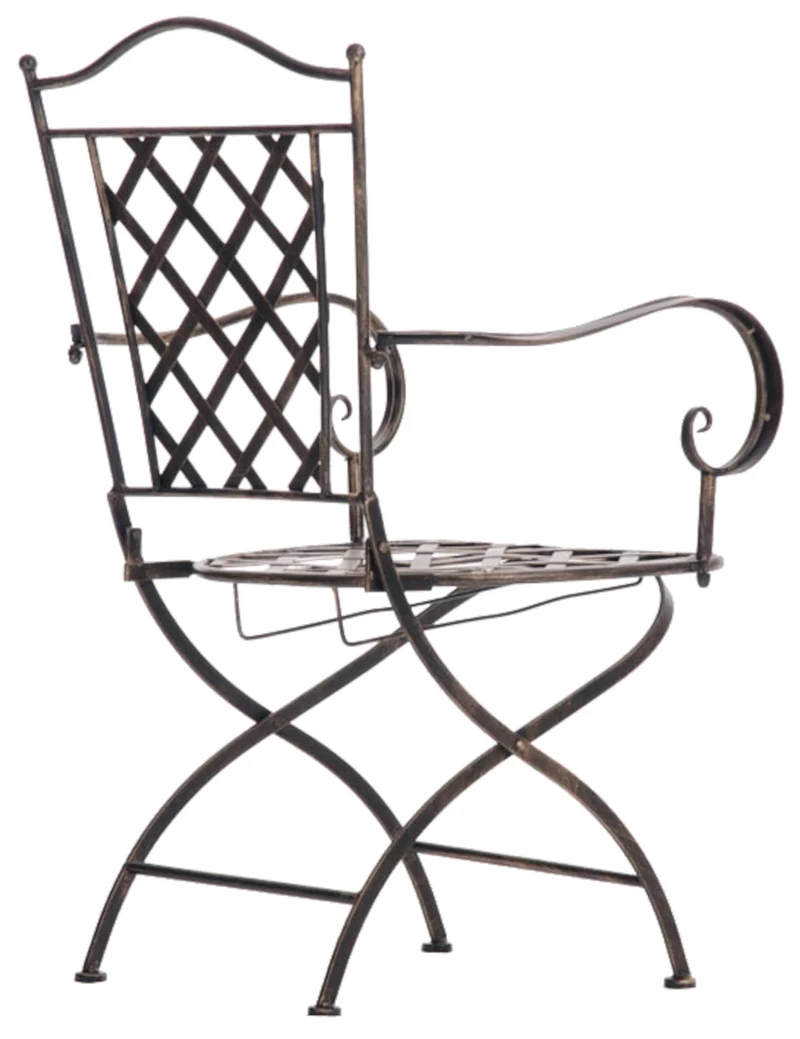 Lot de 2 chaises de jardin Adara Fer galvanisé métal bronze 10_0002854