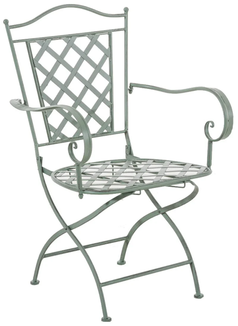 Lot de 2 chaises de jardin Adara Fer galvanisé métal vert antique 10_0002859