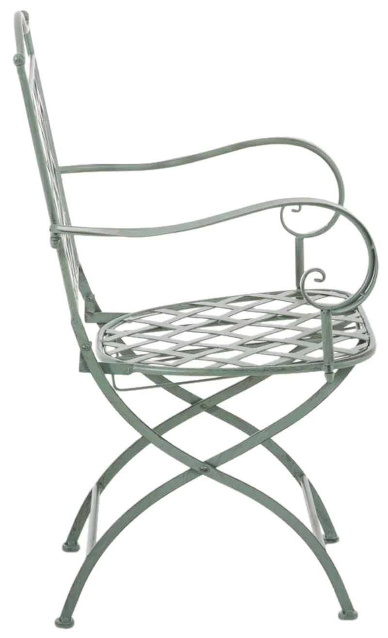 Lot de 2 chaises de jardin Adara Fer galvanisé métal vert antique 10_0002859