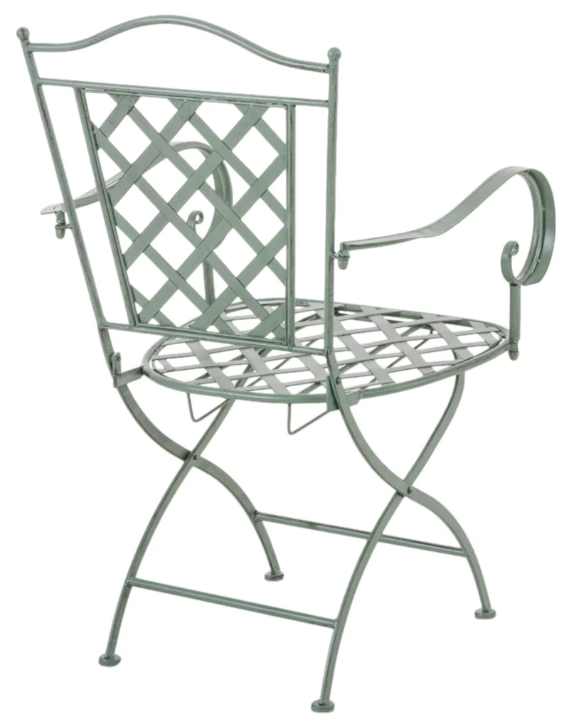 Lot de 2 chaises de jardin Adara Fer galvanisé métal vert antique 10_0002859