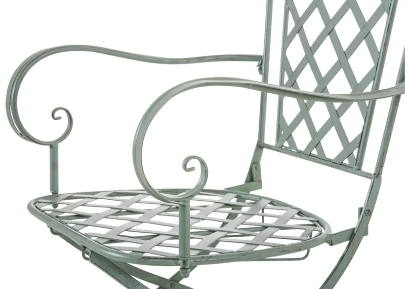 Lot de 2 chaises de jardin Adara Fer galvanisé métal vert antique 10_0002859