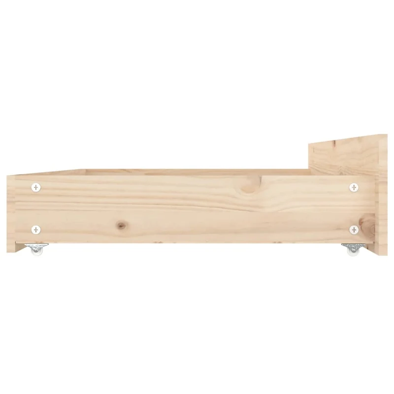 Tiroir de lit rangement avec roulettes lot de 4 bois de pin TDL0206814