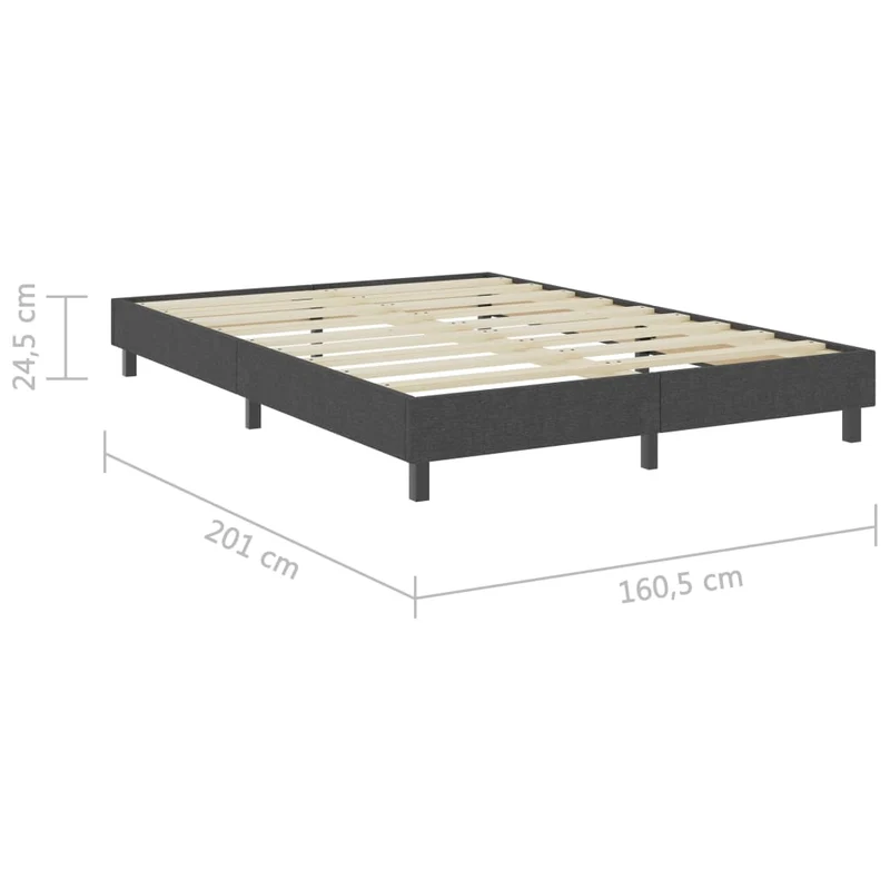 Sommier à lattes sur pieds cadre de lit 160 x 200 cm tissu gris TDL0208032