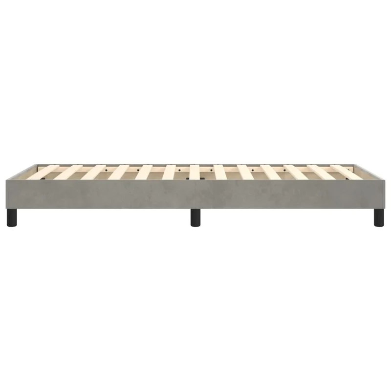 Sommier à lattes sur pieds cadre de lit 80x200 cm tissu velours gris clair TDL0207165