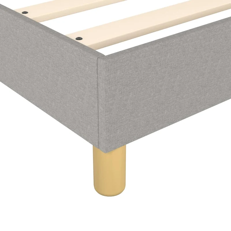 Sommier à lattes sur pieds cadre de lit 90x200 cm tissu gris clair TDL0207156
