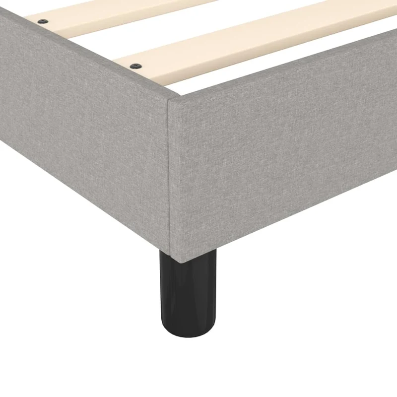 Sommier à lattes sur pieds cadre de lit 90x200 cm tissu gris clair TDL0207155