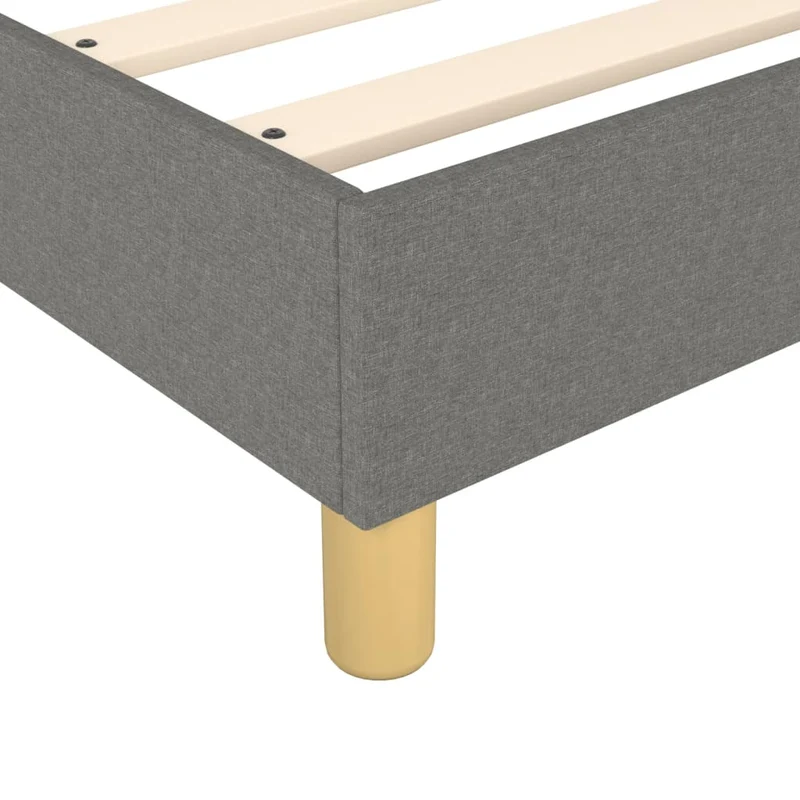 Sommier à lattes sur pieds cadre de lit 100x200 cm tissu gris foncé TDL0207152
