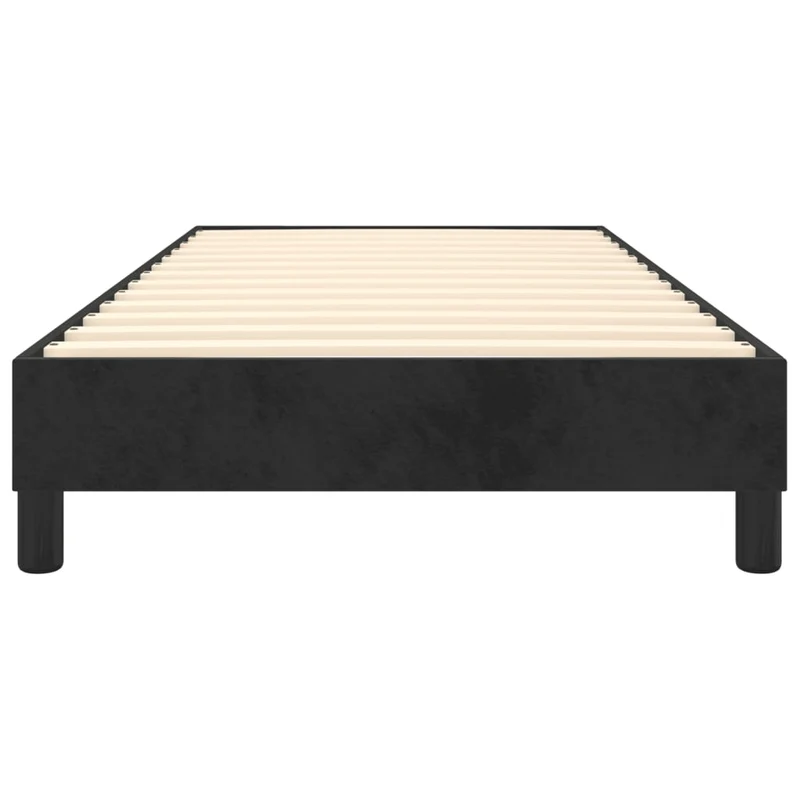 Sommier à lattes sur pieds cadre de lit 100x200 cm tissu velours noir TDL0207037