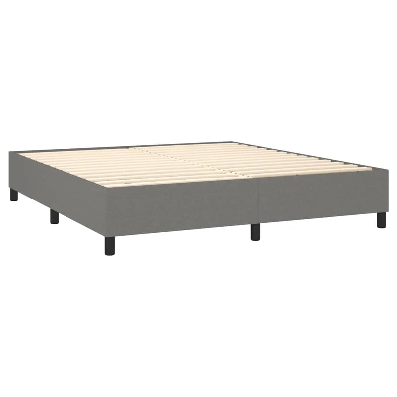 Sommier à lattes sur pieds cadre de lit 160x200 cm tissu gris foncé TDL0207125