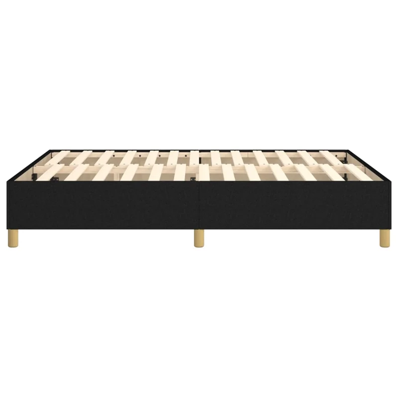 Sommier à lattes sur pieds cadre de lit 140x190 cm tissu noir TDL0207022