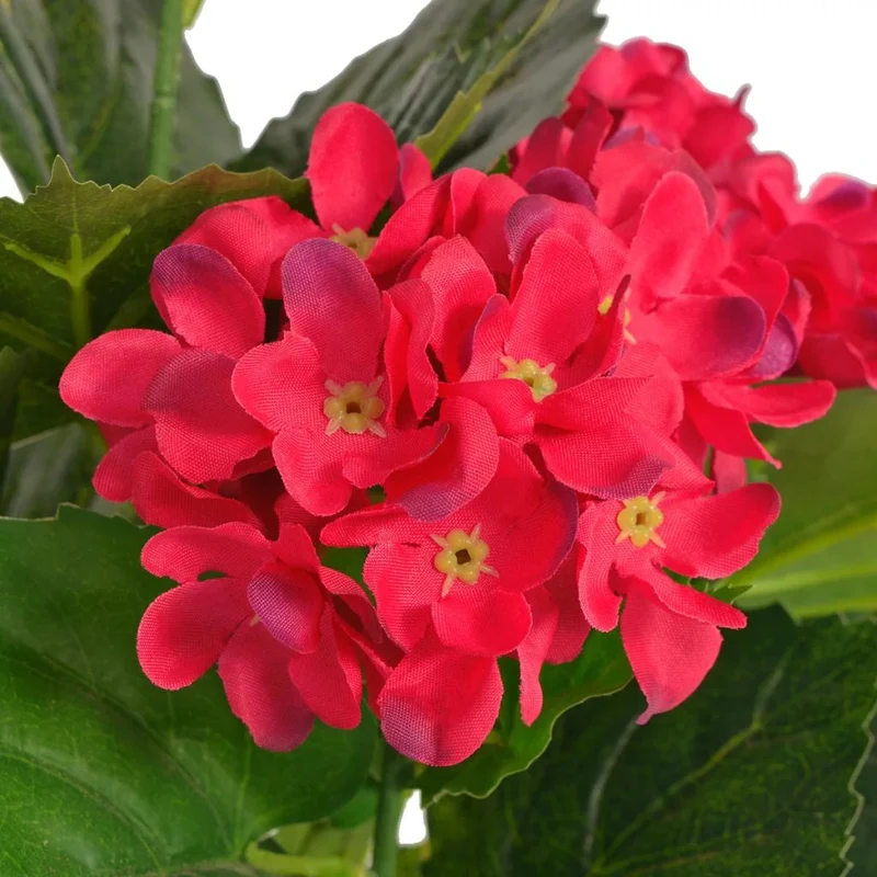 Plante hortensia artificielle avec pot 60 cm rouge DEC021921