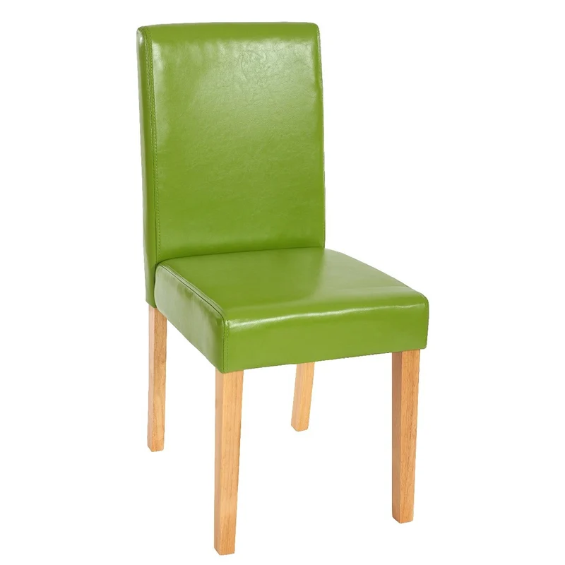 Lot de 4 chaises de salle à manger synthétique vert pieds clairs CDS04131