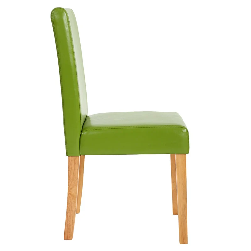 Lot de 4 chaises de salle à manger synthétique vert pieds clairs CDS04131