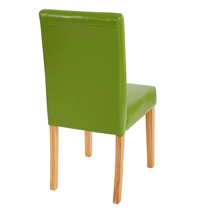 Lot de 4 chaises de salle à manger synthétique vert pieds clairs CDS04131