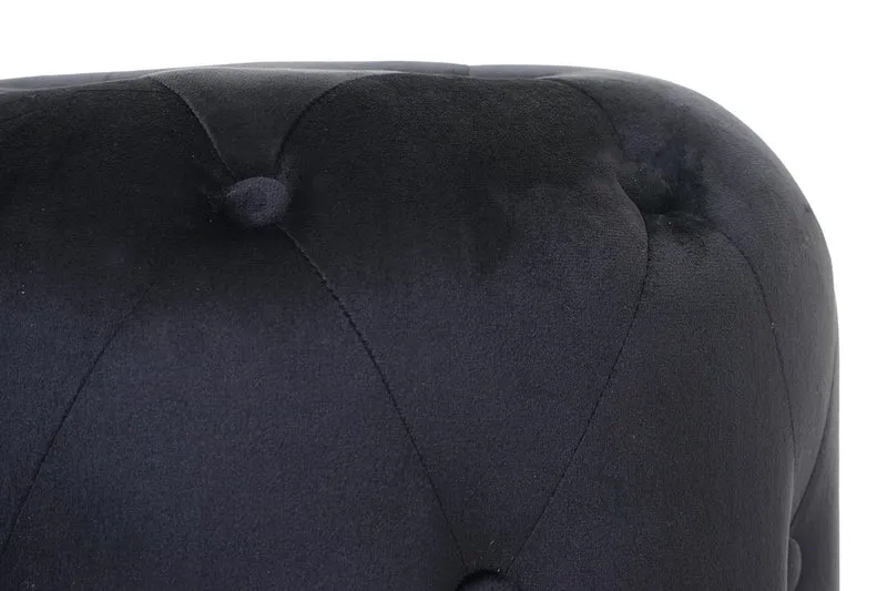 Tabouret pouf capitonné 42x39cm velours noir 04_0005336